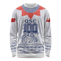 Queen Salote College 100 Years Anniversary Personalized Long Sleeve Shirt Tonga QSC White - Polynesian Pride