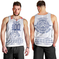 Queen Salote College 100 Years Anniversary Personalized Men Tank Top Tonga QSC White LT7 - Polynesian Pride