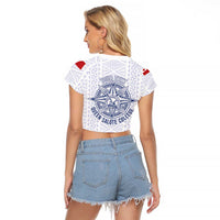 Queen Salote College 100 Years Anniversary Personalized Raglan Cropped T Shirt Tonga QSC White LT7 - Polynesian Pride