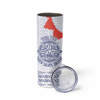 Queen Salote College 100 Years Anniversary Personalized Skinny Tumbler Tonga QSC White - Polynesian Pride