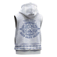 Queen Salote College 100 Years Anniversary Personalized Sleeveless Hoodie Tonga QSC White - Polynesian Pride