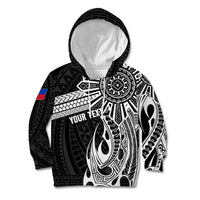 Personalised Philippines Kid Hoodie Tribal Sun LT7 Hoodie Black - Polynesian Pride