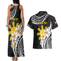 Personalised Philippines Tribal Couples Matching Tank Maxi Dress and Hawaiian Shirt Mix Plumeria LT7 - Polynesian Pride