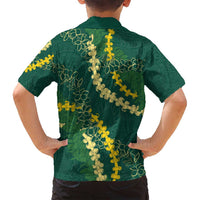Hawaii Puakenikeni - Maile Lei Family Matching Tank Maxi Dress and Hawaiian Shirt Sage Green