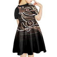 Samoa Siapo Classic Motif Kid Short Sleeve Dress Manuia le tutoatasi o Samoa Independence Black Style LT7 - Polynesian Pride