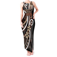 Samoa Siapo Classic Motif Tank Maxi Dress Manuia le tutoatasi o Samoa Independence Black Style LT7 Women Black - Polynesian Pride