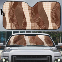 Polynesian Tribal Pattern Patchwork Picturesque Auto Sun Shade Mocha