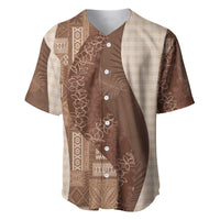 Polynesian Tribal Pattern Patchwork Picturesque Baseball Jersey Mocha