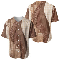 Polynesian Tribal Pattern Patchwork Picturesque Baseball Jersey Mocha