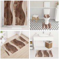 Polynesian Tribal Pattern Patchwork Picturesque Bathroom Set Mocha