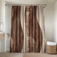 Polynesian Tribal Pattern Patchwork Picturesque Bathroom Set Mocha