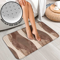 Polynesian Tribal Pattern Patchwork Picturesque Bathroom Set Mocha