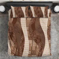 Polynesian Tribal Pattern Patchwork Picturesque Bedding Set Mocha