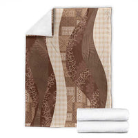 Polynesian Tribal Pattern Patchwork Picturesque Blanket Mocha