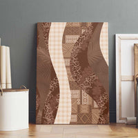 Polynesian Tribal Pattern Patchwork Picturesque Canvas Wall Art Mocha