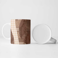 Polynesian Tribal Pattern Patchwork Picturesque Ceramic Mug Mocha