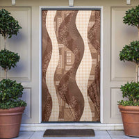 Polynesian Tribal Pattern Patchwork Picturesque Door Cover Mocha