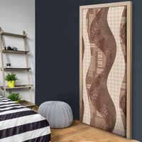 Polynesian Tribal Pattern Patchwork Picturesque Door Cover Mocha