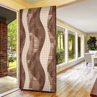Polynesian Tribal Pattern Patchwork Picturesque Door Cover Mocha