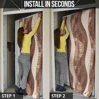 Polynesian Tribal Pattern Patchwork Picturesque Door Cover Mocha