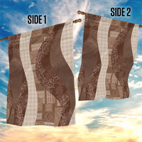 Polynesian Tribal Pattern Patchwork Picturesque Garden Flag Mocha