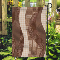 Polynesian Tribal Pattern Patchwork Picturesque Garden Flag Mocha