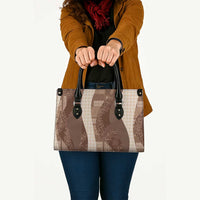 Polynesian Tribal Pattern Patchwork Picturesque Leather Bag Mocha