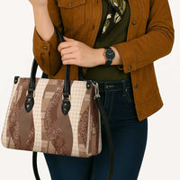 Polynesian Tribal Pattern Patchwork Picturesque Leather Bag Mocha