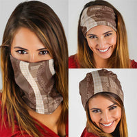 Polynesian Tribal Pattern Patchwork Picturesque Neck Gaiter Mocha
