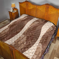 Polynesian Tribal Pattern Patchwork Picturesque Quilt Mocha