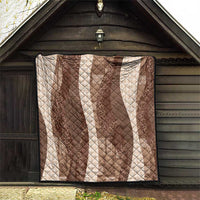 Polynesian Tribal Pattern Patchwork Picturesque Quilt Mocha