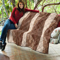 Polynesian Tribal Pattern Patchwork Picturesque Quilt Mocha
