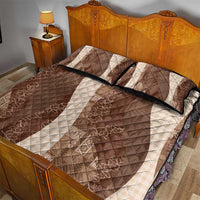 Polynesian Tribal Pattern Patchwork Picturesque Quilt Bed Set Mocha