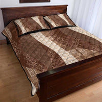 Polynesian Tribal Pattern Patchwork Picturesque Quilt Bed Set Mocha