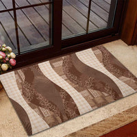 Polynesian Tribal Pattern Patchwork Picturesque Rubber Doormat Mocha