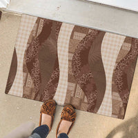 Polynesian Tribal Pattern Patchwork Picturesque Rubber Doormat Mocha