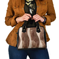 Polynesian Tribal Pattern Patchwork Picturesque Shoulder Handbag Mocha