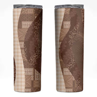 Polynesian Tribal Pattern Patchwork Picturesque Skinny Tumbler Mocha LT7 Mocha - Polynesian Pride