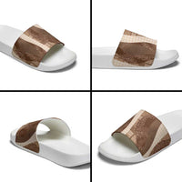 Polynesian Tribal Pattern Patchwork Picturesque Slide Sandals Mocha