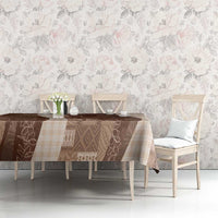 Polynesian Tribal Pattern Patchwork Picturesque Tablecloth Mocha