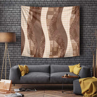 Polynesian Tribal Pattern Patchwork Picturesque Tapestry Mocha