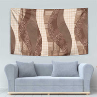 Polynesian Tribal Pattern Patchwork Picturesque Tapestry Mocha
