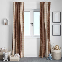 Polynesian Tribal Pattern Patchwork Picturesque Window Curtain Mocha
