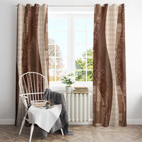 Polynesian Tribal Pattern Patchwork Picturesque Window Curtain Mocha