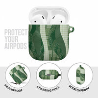 Polynesian Tribal Pattern Patchwork Picturesque AirPods Case Sage Green