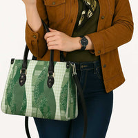 Polynesian Tribal Pattern Patchwork Picturesque Leather Bag Sage Green