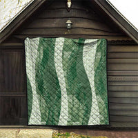 Polynesian Tribal Pattern Patchwork Picturesque Quilt Sage Green