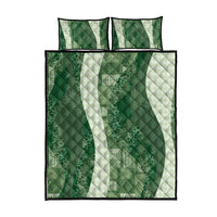 Polynesian Tribal Pattern Patchwork Picturesque Quilt Bed Set Sage Green