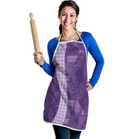 Polynesian Tribal Pattern Patchwork Picturesque Apron Deep Violet