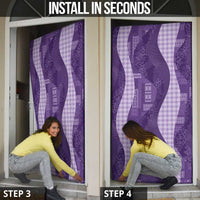 Polynesian Tribal Pattern Patchwork Picturesque Door Cover Deep Violet
